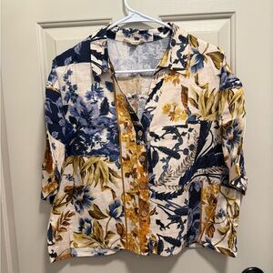 Christian Siriano Multicolor Floral Shirt